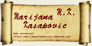 Marijana Kasapović vizit kartica